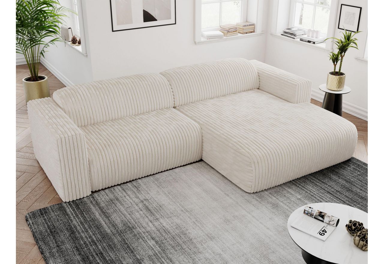 Narożnik PASADENA L - strona prawa - beżowy, sztruks