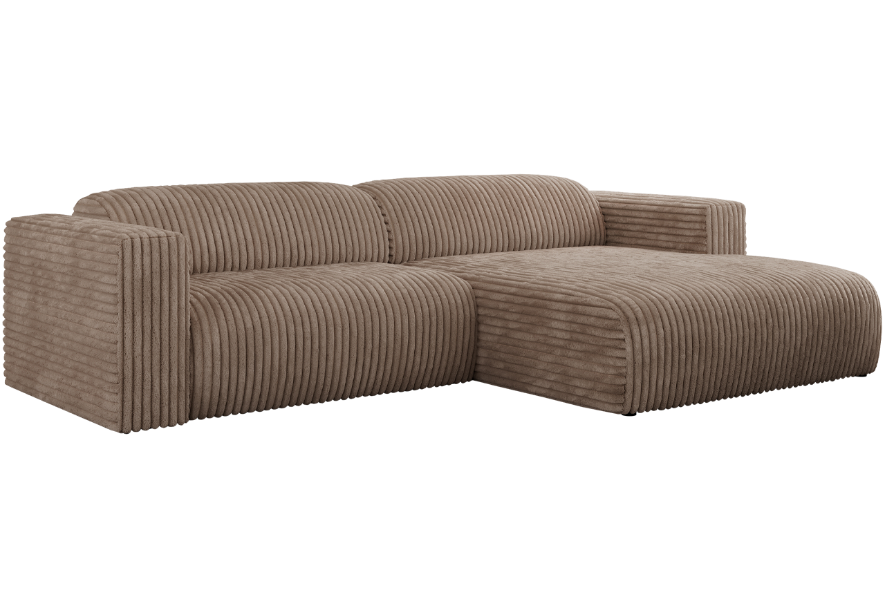 Narożnik PASADENA L - strona prawa - brązowy, sztruks