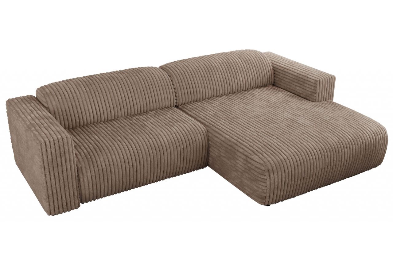 Narożnik PASADENA L - strona prawa - brązowy, sztruks