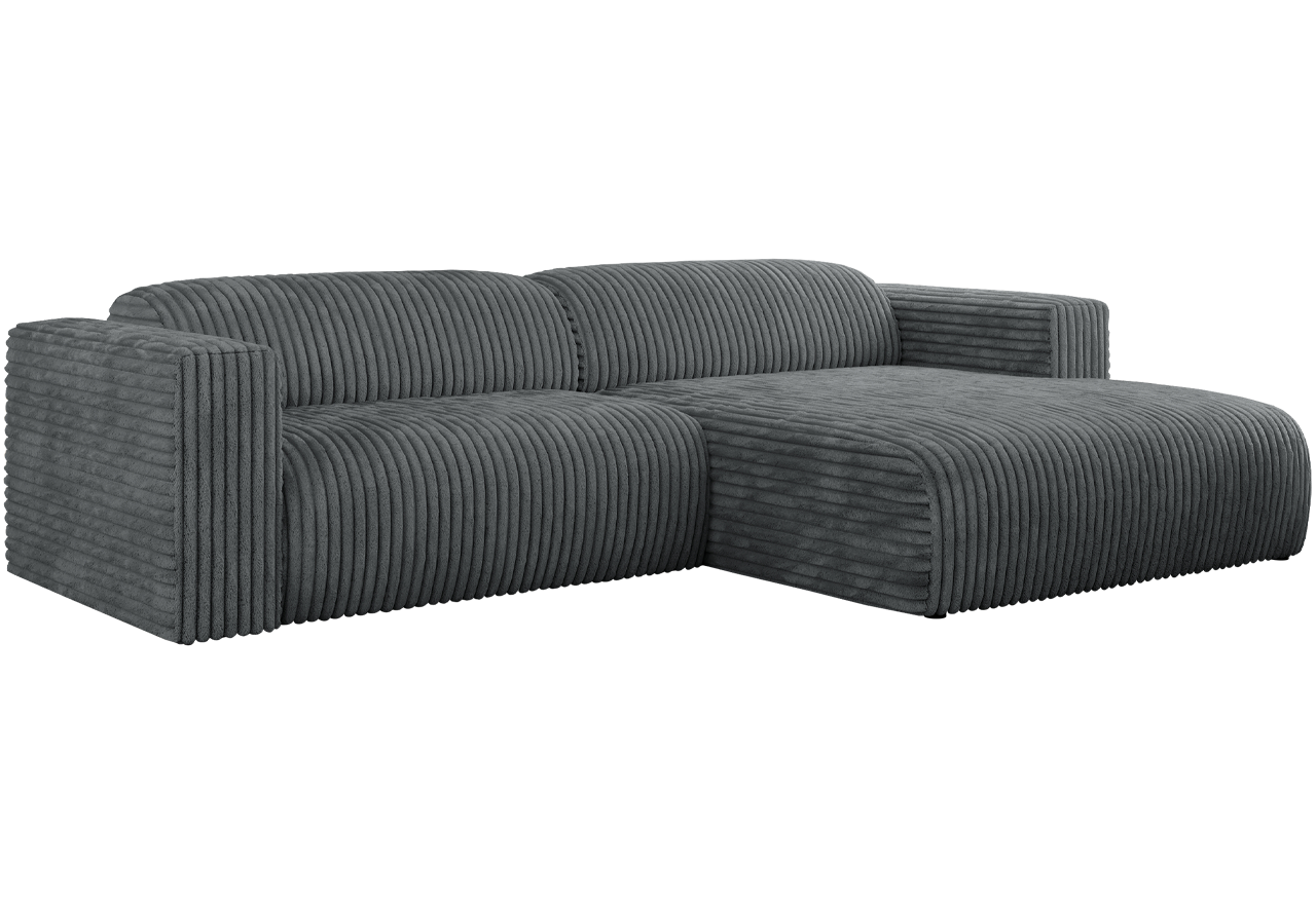 Narożnik PASADENA L - strona prawa - szary, sztruks