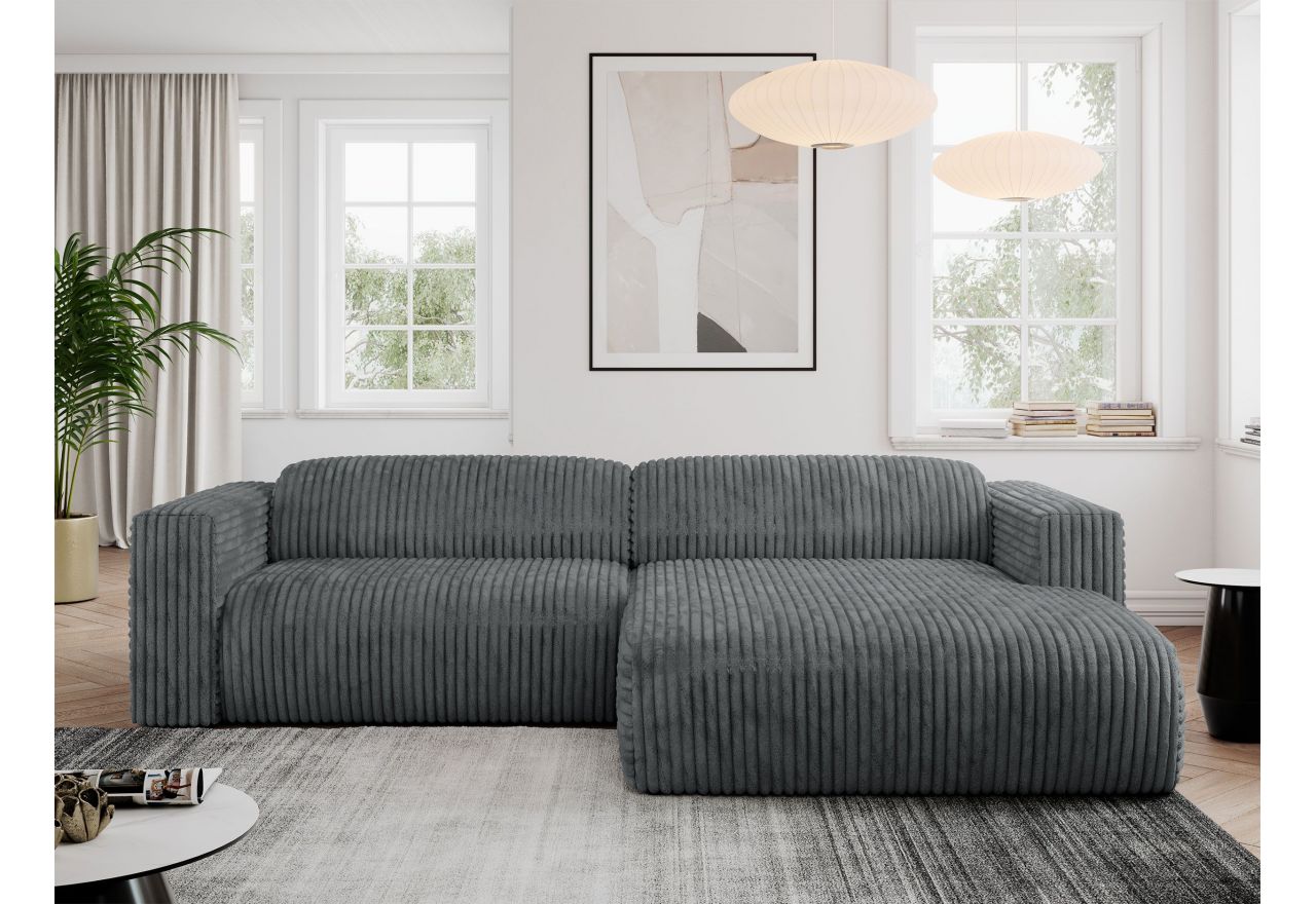 Narożnik PASADENA L - strona prawa - szary, sztruks