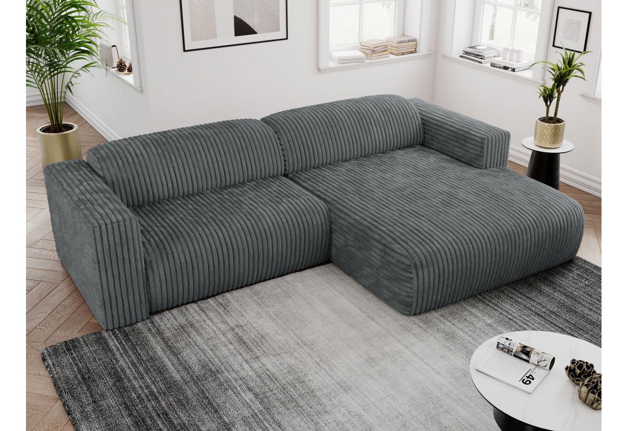 Narożnik PASADENA L - strona prawa - szary, sztruks