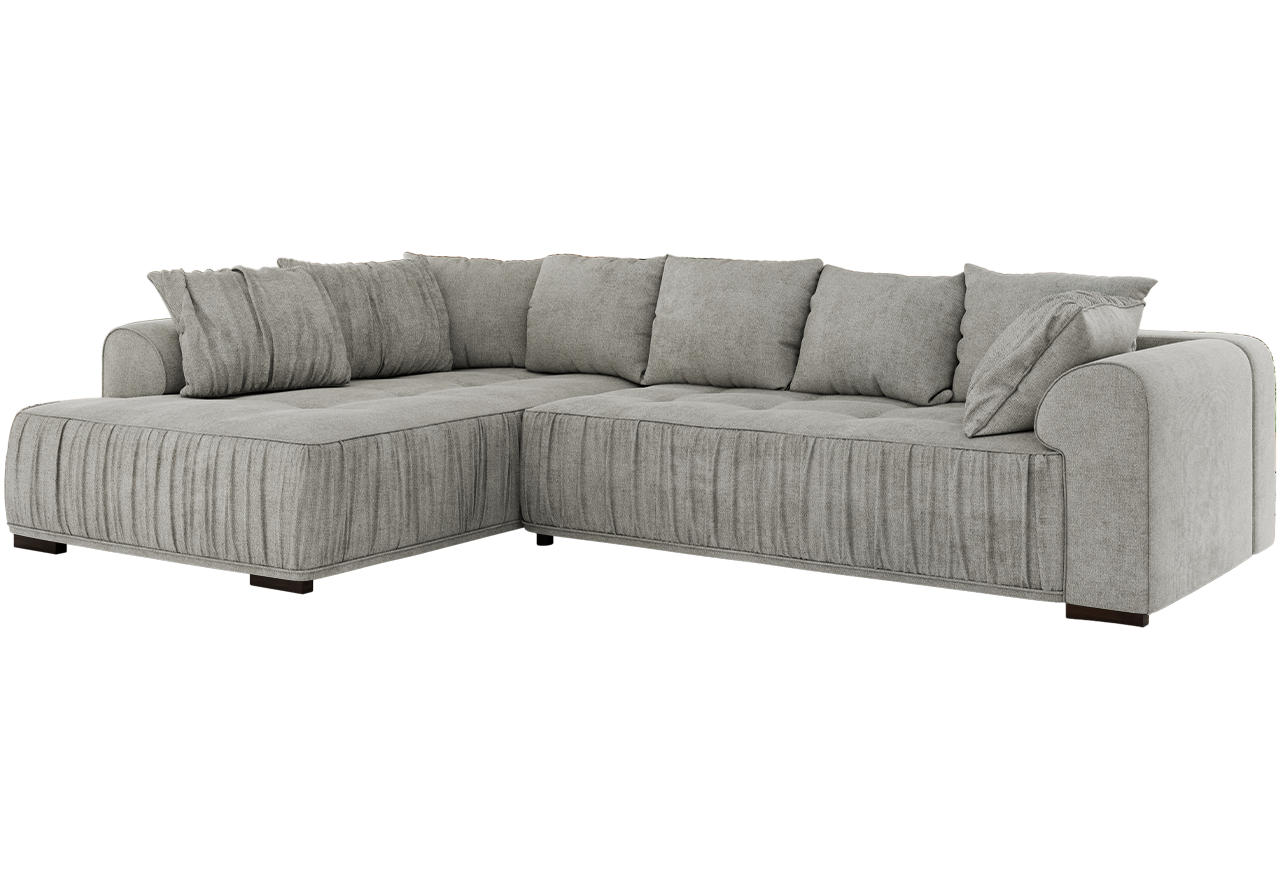 Narożnik ORTA L - strona lewa - jasnoszary, struktura