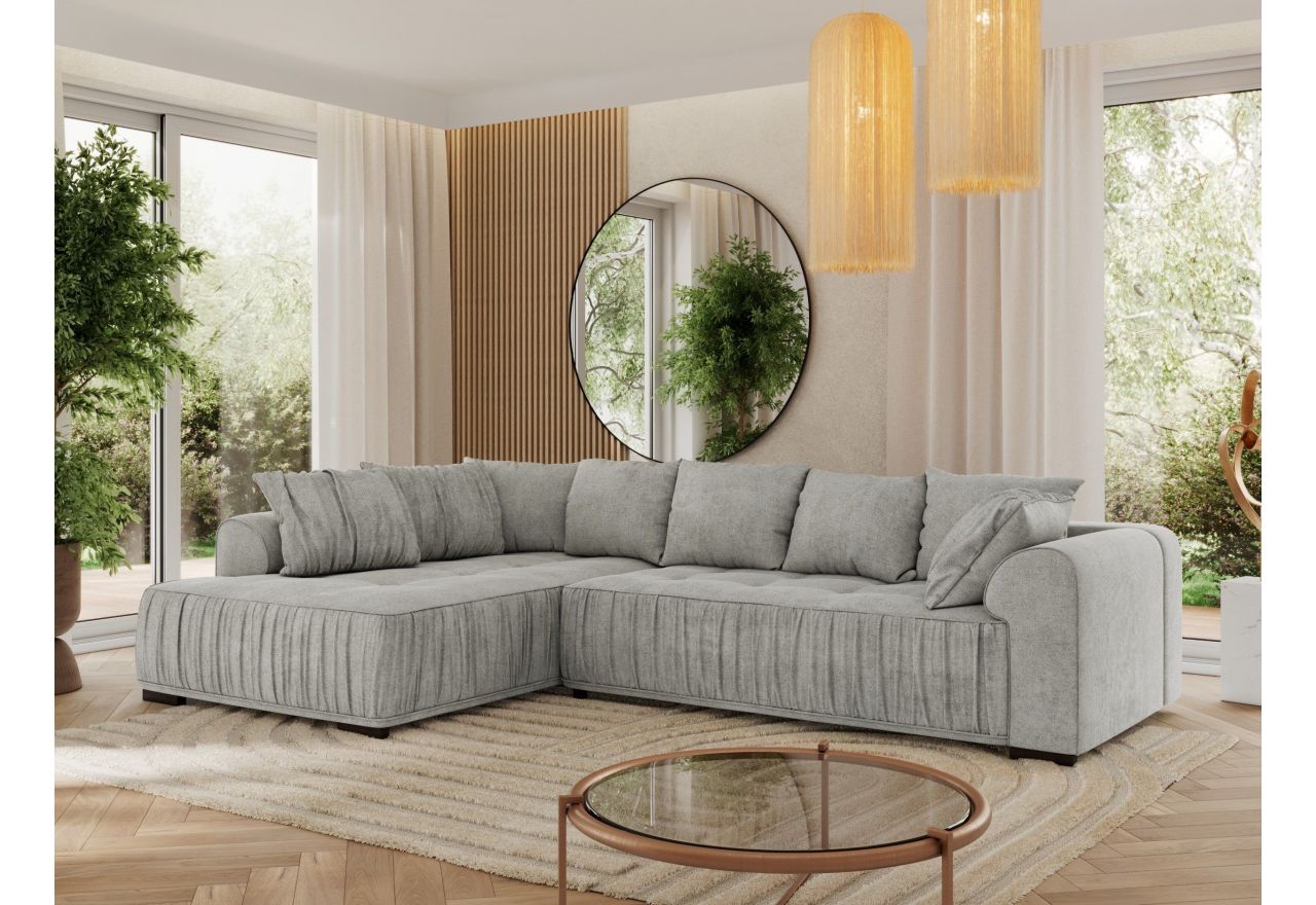 Narożnik ORTA L - strona lewa - jasnoszary, struktura