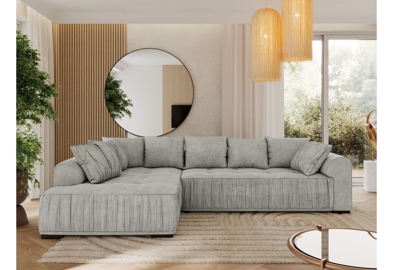 Narożnik ORTA L - strona lewa - jasnoszary, struktura