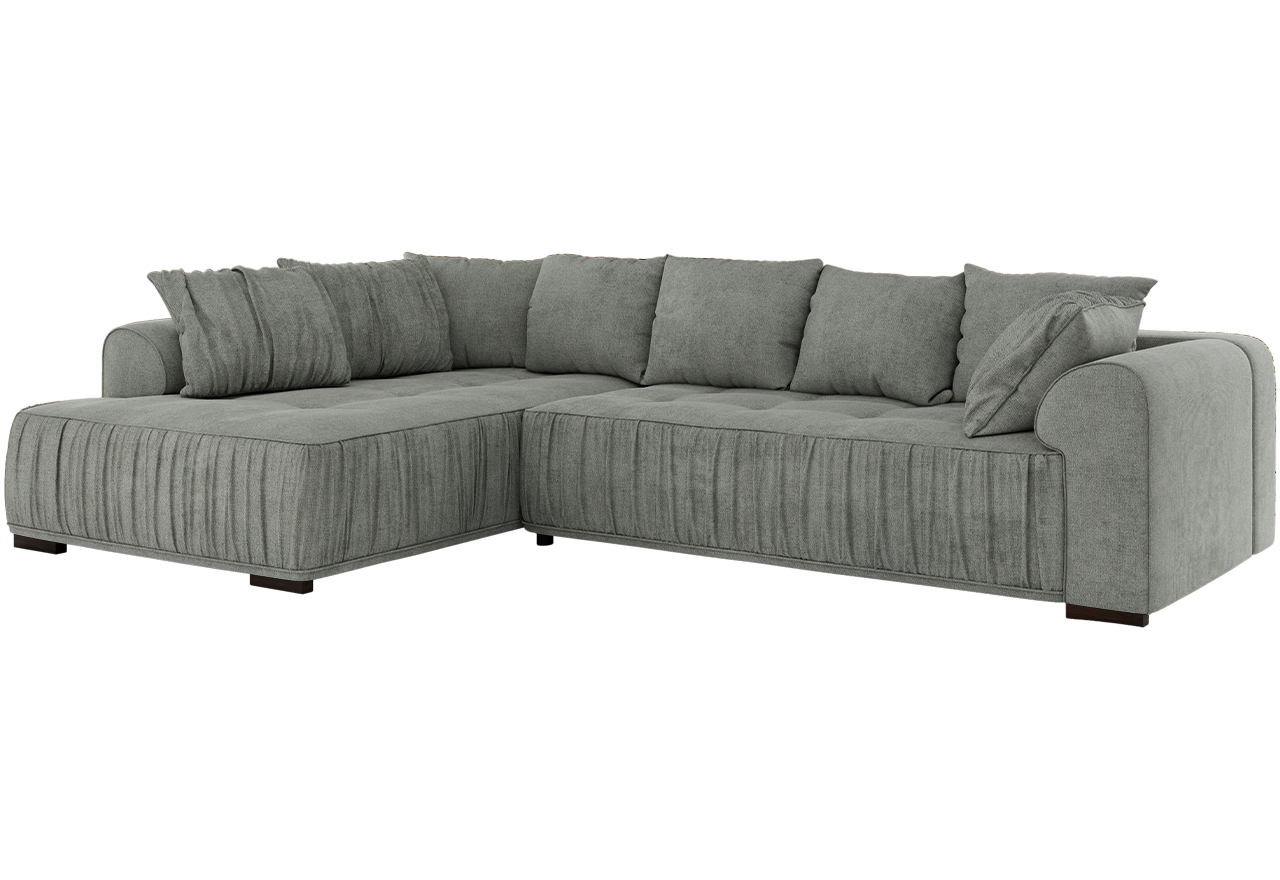 Narożnik ORTA L - strona lewa - szary, struktura