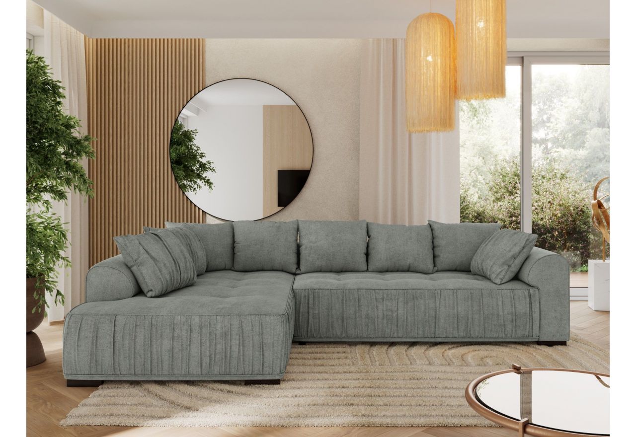 Narożnik ORTA L - strona lewa - szary, struktura