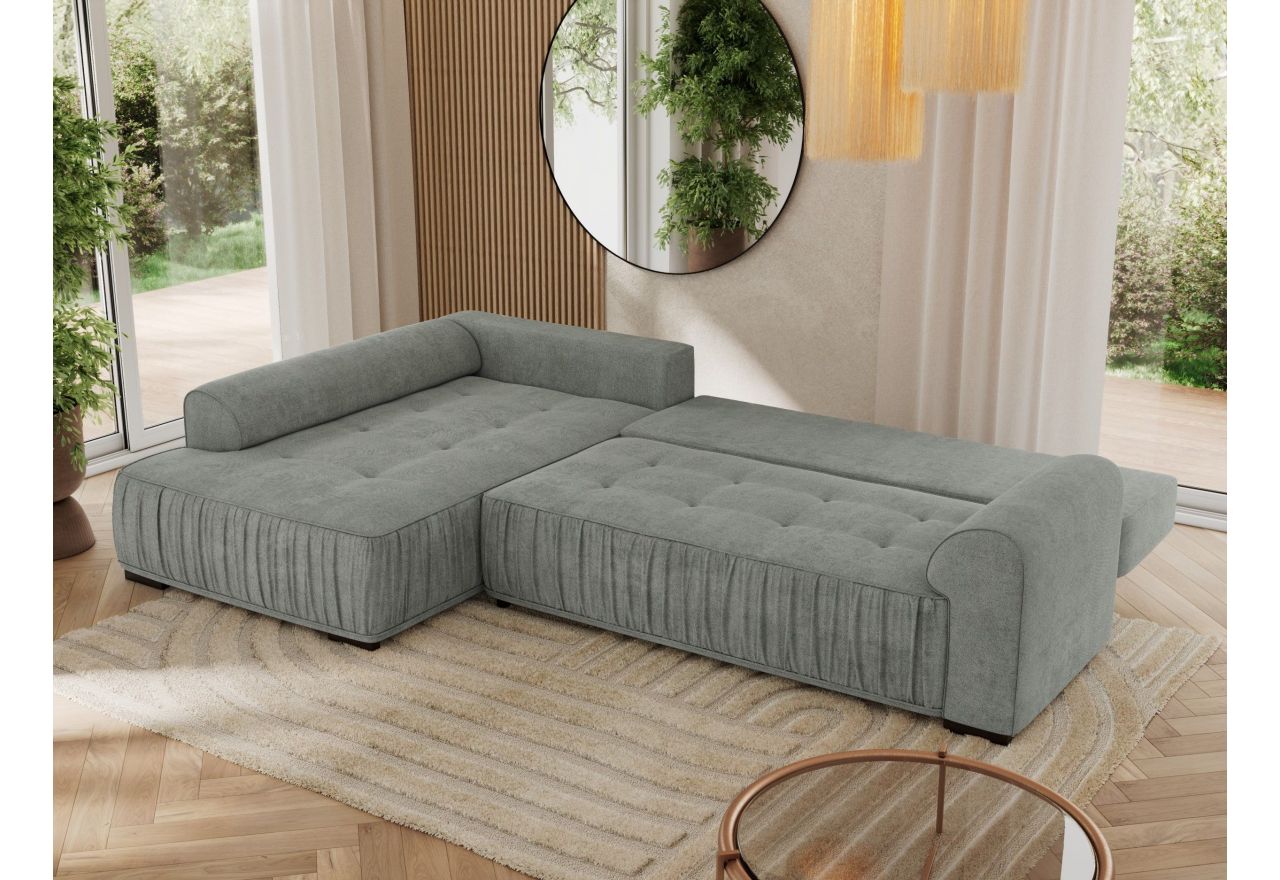 Narożnik ORTA L - strona lewa - szary, struktura