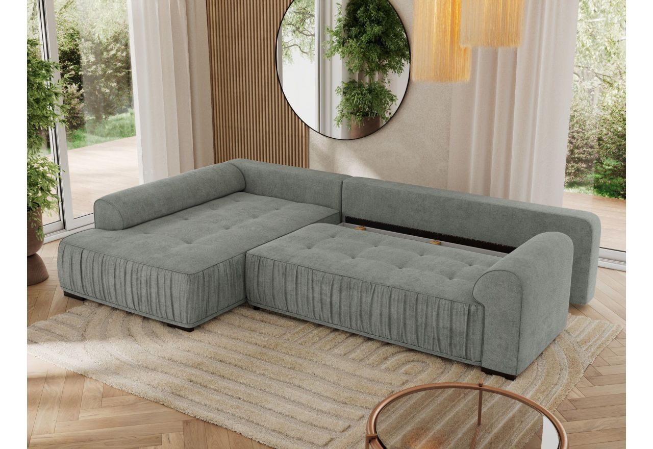 Narożnik ORTA L - strona lewa - szary, struktura