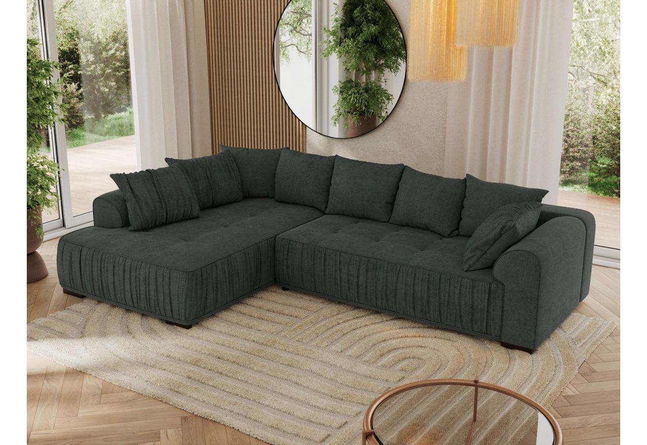 Narożnik ORTA L - strona lewa - ciemnoszary, struktura