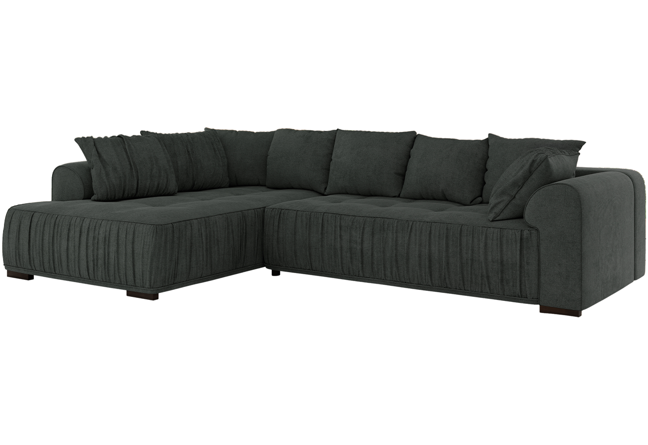 Narożnik ORTA L - strona lewa - ciemnoszary, struktura