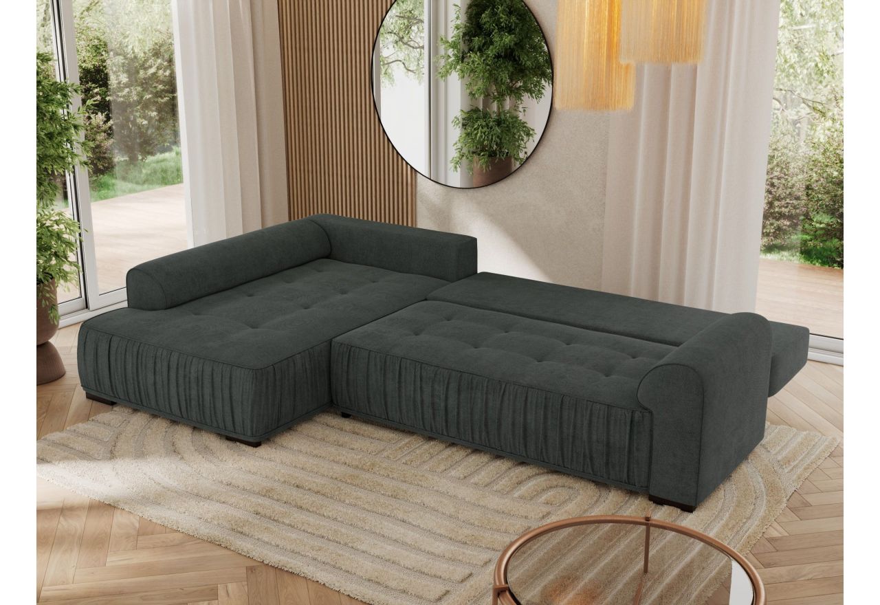 Narożnik ORTA L - strona lewa - ciemnoszary, struktura