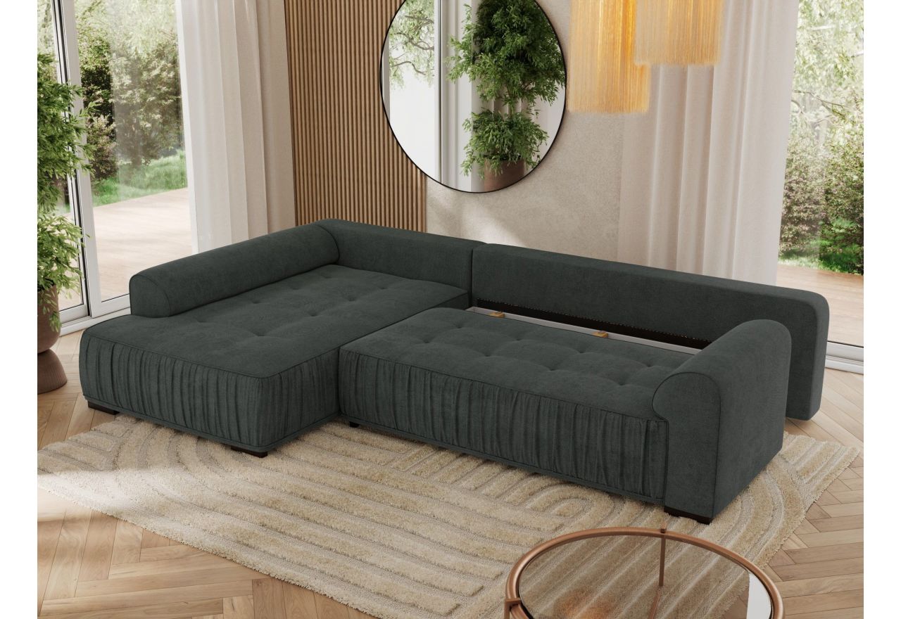 Narożnik ORTA L - strona lewa - ciemnoszary, struktura