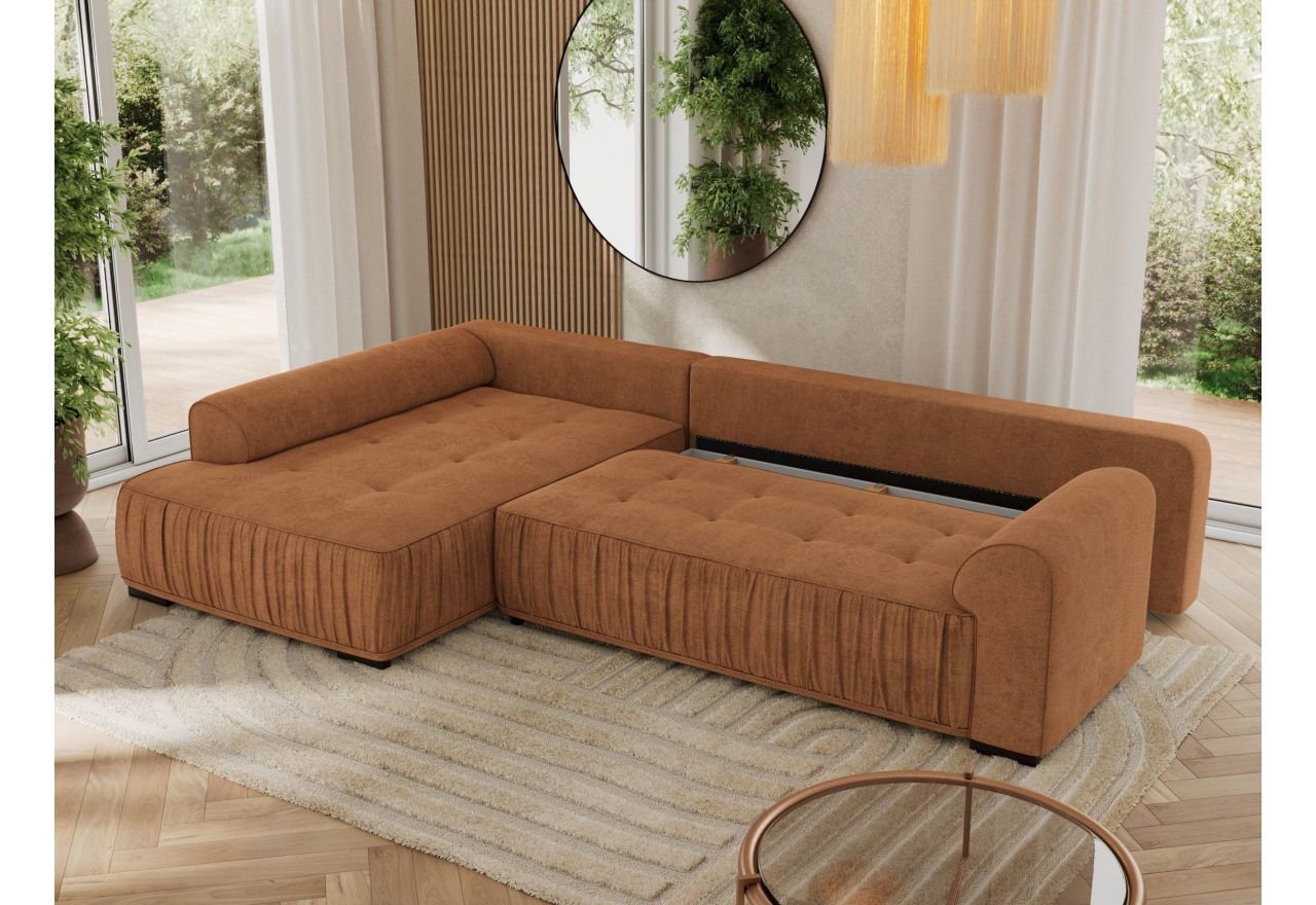 Narożnik ORTA L - strona lewa - pomarańczowy, struktura