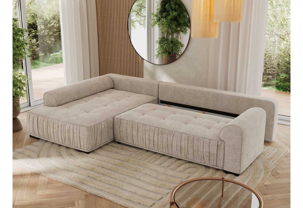 Narożnik ORTA L - strona lewa - beżowy, struktura