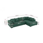 Narożnik ORTA L - strona lewa - zielony, struktura