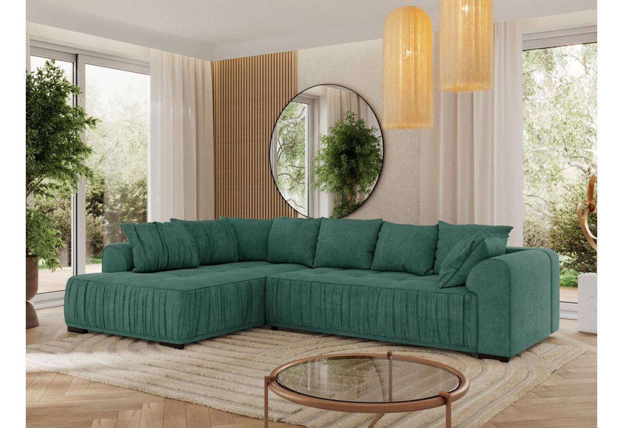 Narożnik ORTA L - strona lewa - zielony, struktura