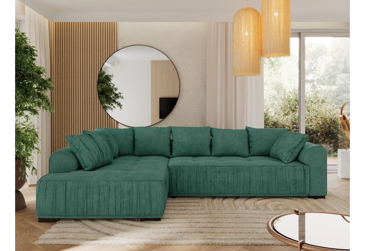 Narożnik ORTA L - strona lewa - zielony, struktura