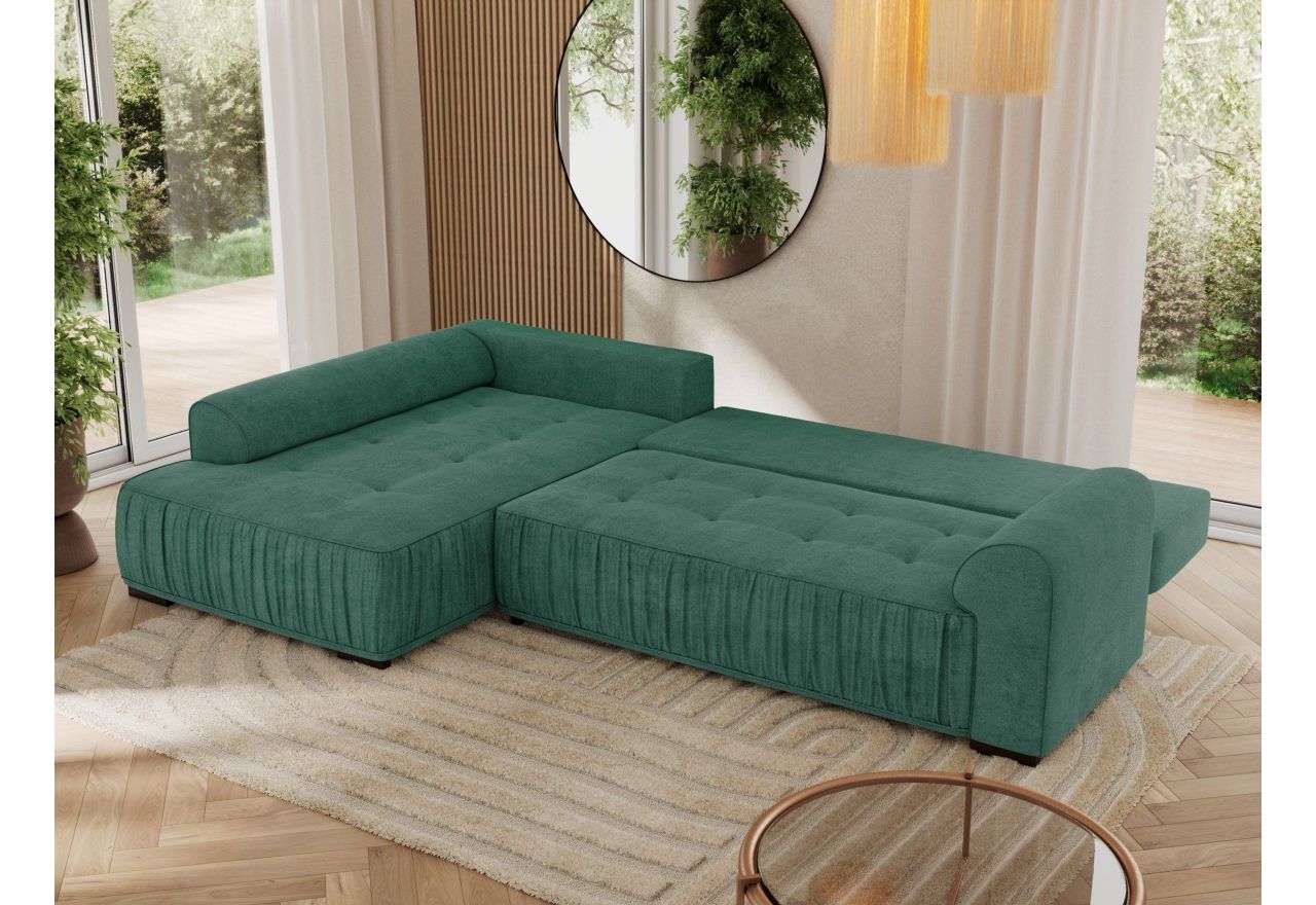 Narożnik ORTA L - strona lewa - zielony, struktura