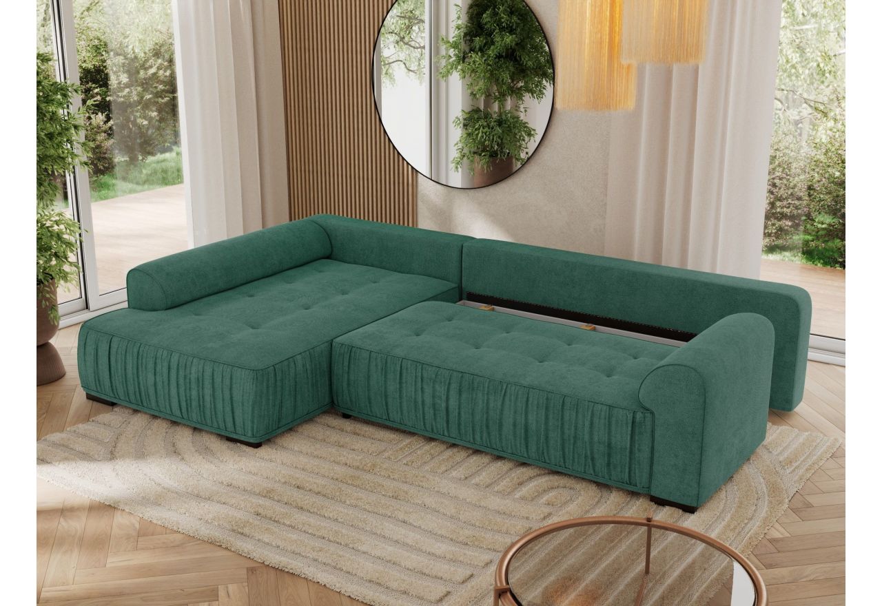 Narożnik ORTA L - strona lewa - zielony, struktura