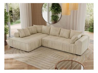 Narożnik ORTA L - strona lewa - beżowy, welwet