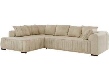 Narożnik ORTA L - strona lewa - beżowy, welwet
