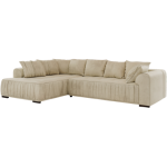 Narożnik ORTA L - strona lewa - beżowy, welwet