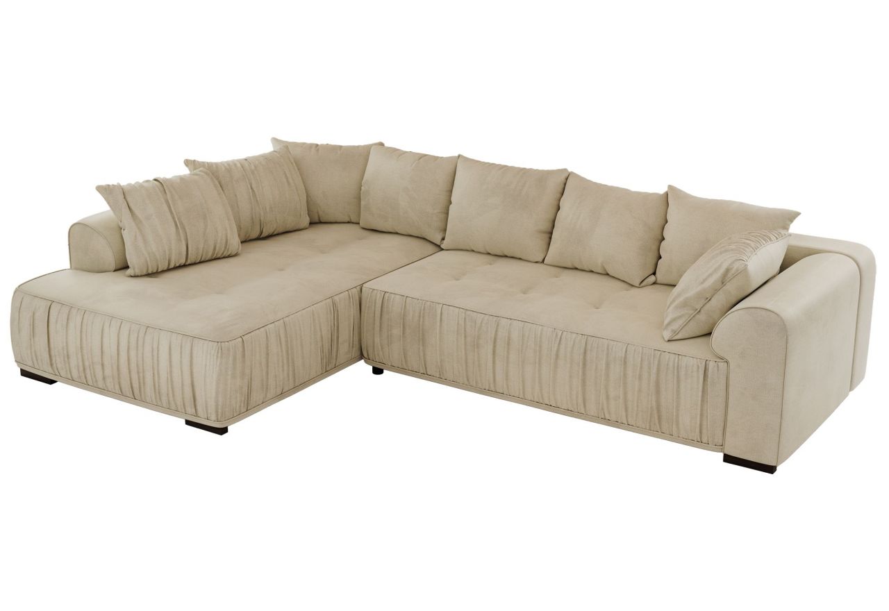 Narożnik ORTA L - strona lewa - beżowy, welwet