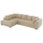 Narożnik ORTA L - strona lewa - beżowy, welwet