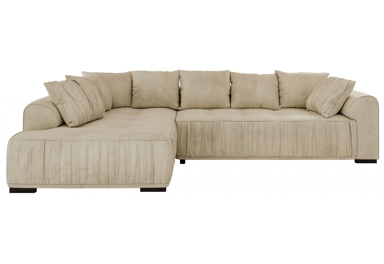 Narożnik ORTA L - strona lewa - beżowy, welwet