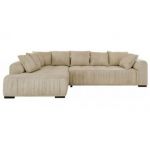 Narożnik ORTA L - strona lewa - beżowy, welwet