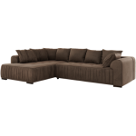 Narożnik ORTA L - strona lewa - brązowy, welwet