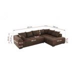 Narożnik ORTA L - strona lewa - brązowy, welwet