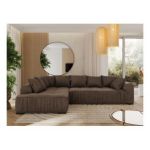 Narożnik ORTA L - strona lewa - brązowy, welwet