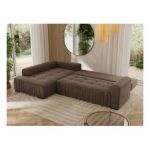 Narożnik ORTA L - strona lewa - brązowy, welwet