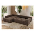 Narożnik ORTA L - strona lewa - brązowy, welwet