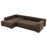 Narożnik ORTA L - strona lewa - brązowy, welwet