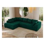 Narożnik ORTA L - strona lewa - ciemnozielony, welwet