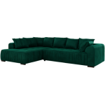 Narożnik ORTA L - strona lewa - ciemnozielony, welwet