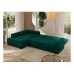 Narożnik ORTA L - strona lewa - ciemnozielony, welwet