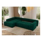 Narożnik ORTA L - strona lewa - ciemnozielony, welwet
