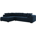 Narożnik ORTA L - strona lewa - ciemnoniebieski, welwet