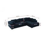 Narożnik ORTA L - strona lewa - ciemnoniebieski, welwet