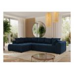 Narożnik ORTA L - strona lewa - ciemnoniebieski, welwet