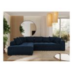 Narożnik ORTA L - strona lewa - ciemnoniebieski, welwet