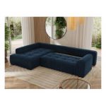 Narożnik ORTA L - strona lewa - ciemnoniebieski, welwet