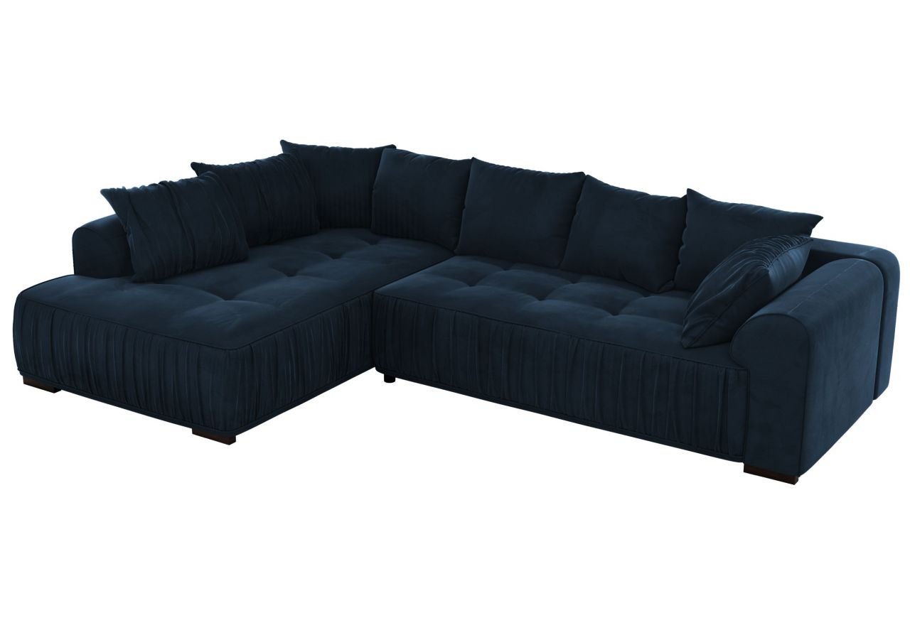 Narożnik ORTA L - strona lewa - ciemnoniebieski, welwet