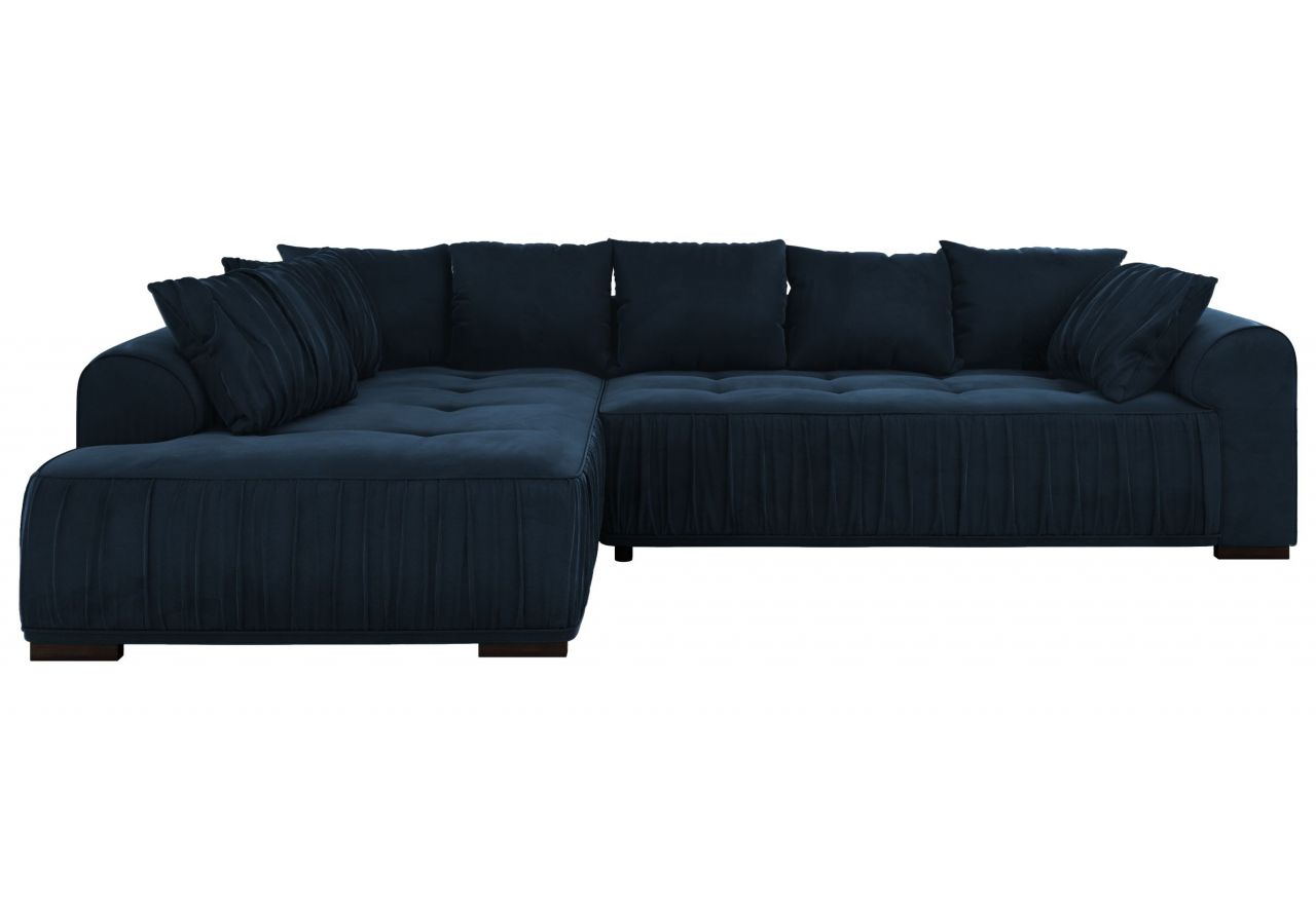 Narożnik ORTA L - strona lewa - ciemnoniebieski, welwet