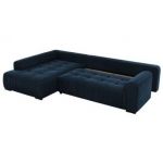 Narożnik ORTA L - strona lewa - ciemnoniebieski, welwet