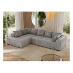 Narożnik ORTA L - strona lewa - jasnoszary, welwet